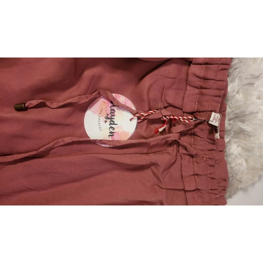 Hayden Los Angeles Mauve Drawstring‎ Women's Solid Pants Regular 1xl NWT